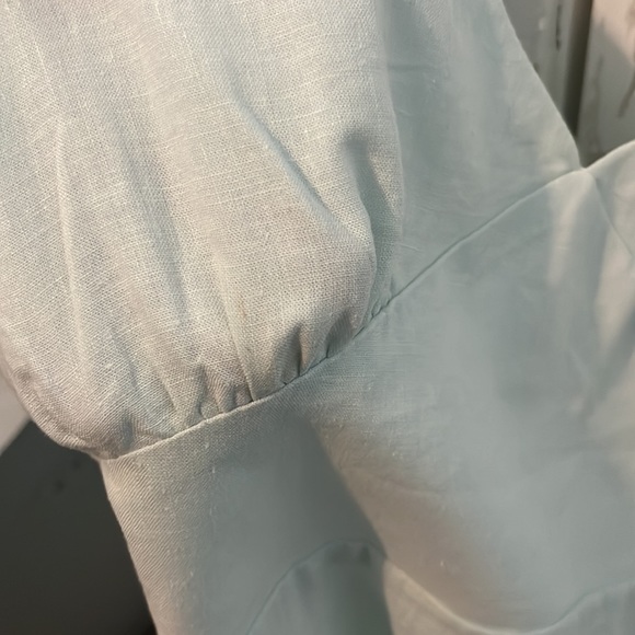 NWT Light Green Linen-Blend Midi Dress | Size Small - Picture 4 of 5